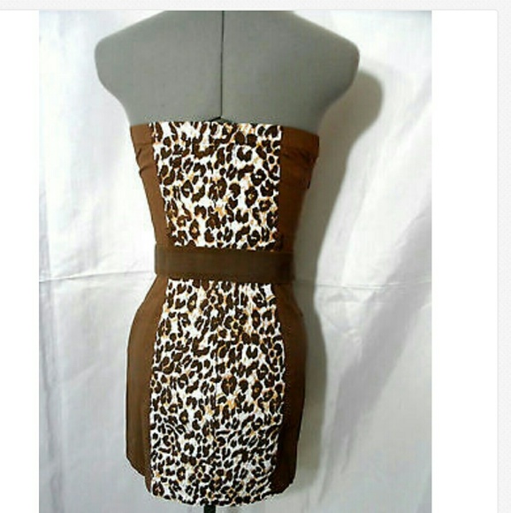 Nwt NARANKA Leopard print Bodycon Dress Blue Brown Costume Halloween - Picture 4 of 7
